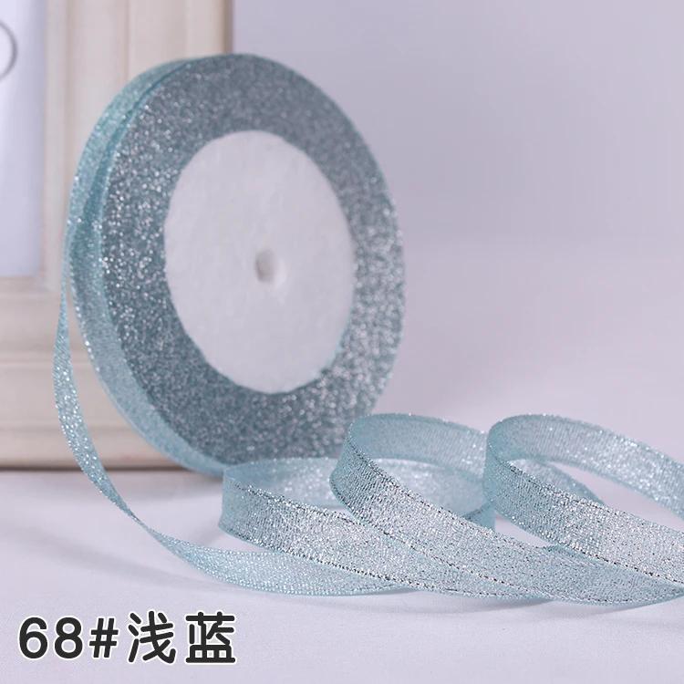 6mm 10mm 15mm 20mm 25mm 40mm 50mm 25 Jardów Złote Srebrne Brokatowe Wstążki Owijanie Prezentów Ślubnych Boże Narodzenie Halloween Impreza DIY Rękodzieło