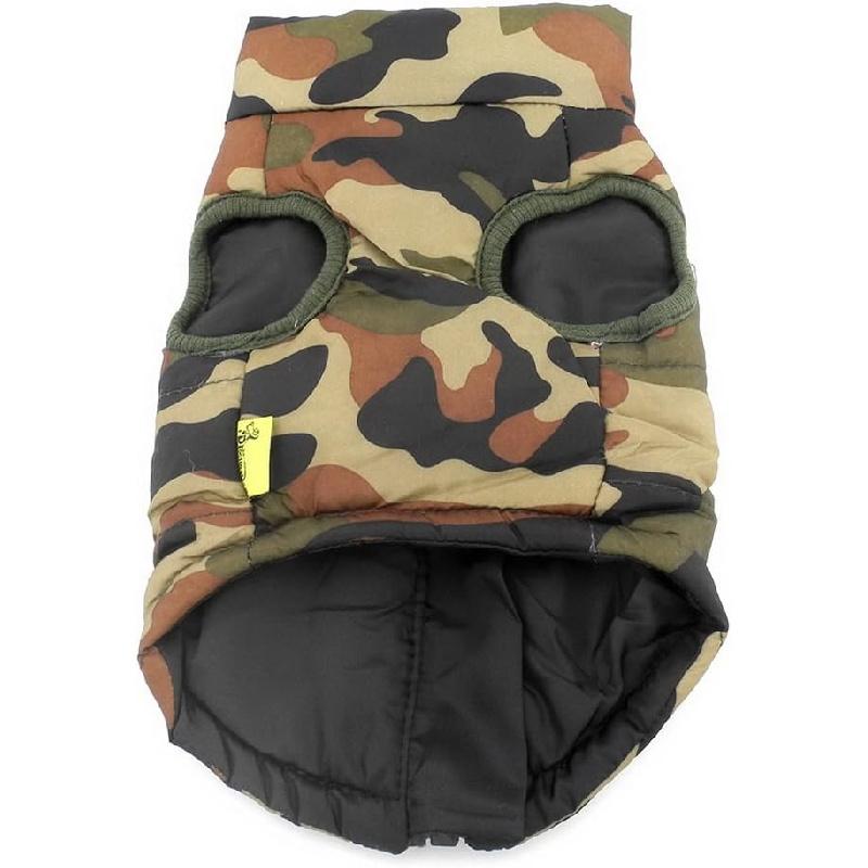 SMALLLEE_LUCKY_STORE New Various Pet Cat Dog Soft Padded Vest Harness Small Dog Clothes Green Camouflage M, Model:BFL049-Green-M