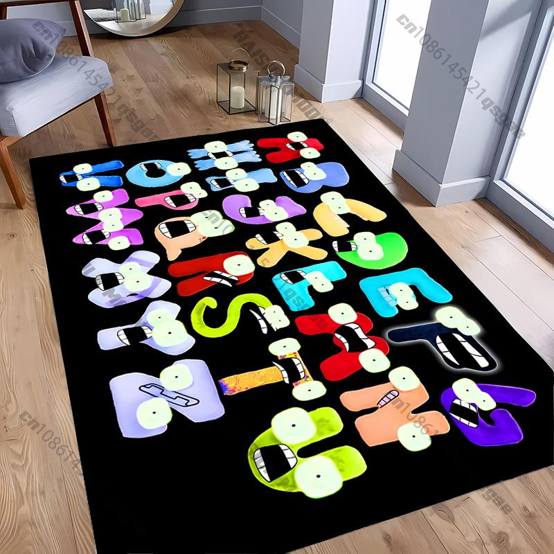 Children's Fun Puzzle Early Education English Alphabet Carpet Cute Monster Alphabet LivingRoom Bedroom Kids Room Mat  Decor Rugs