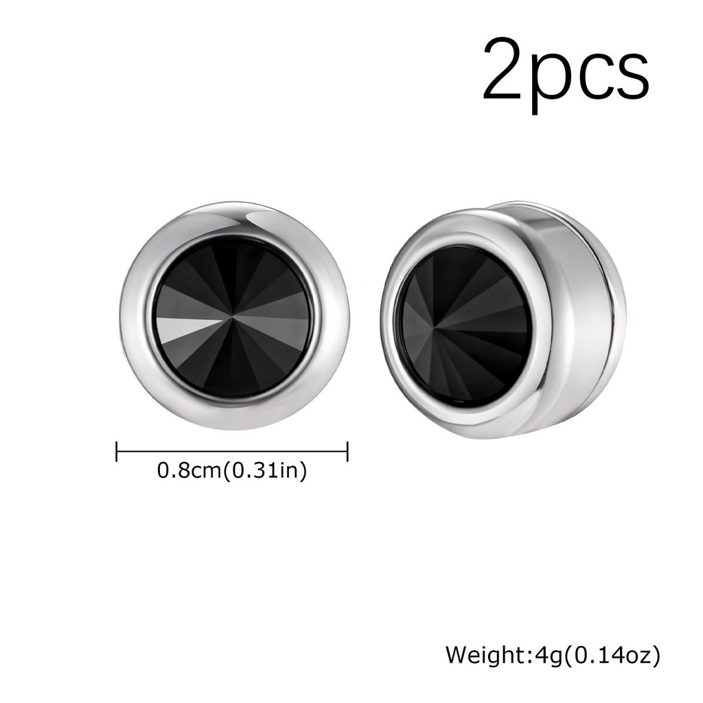 Blue White Black Zircon Clip Earrings for Men Women,Stainless Steel Non Perforated Ear Clips,Simple Hip Hop Earring Jewelry Gift