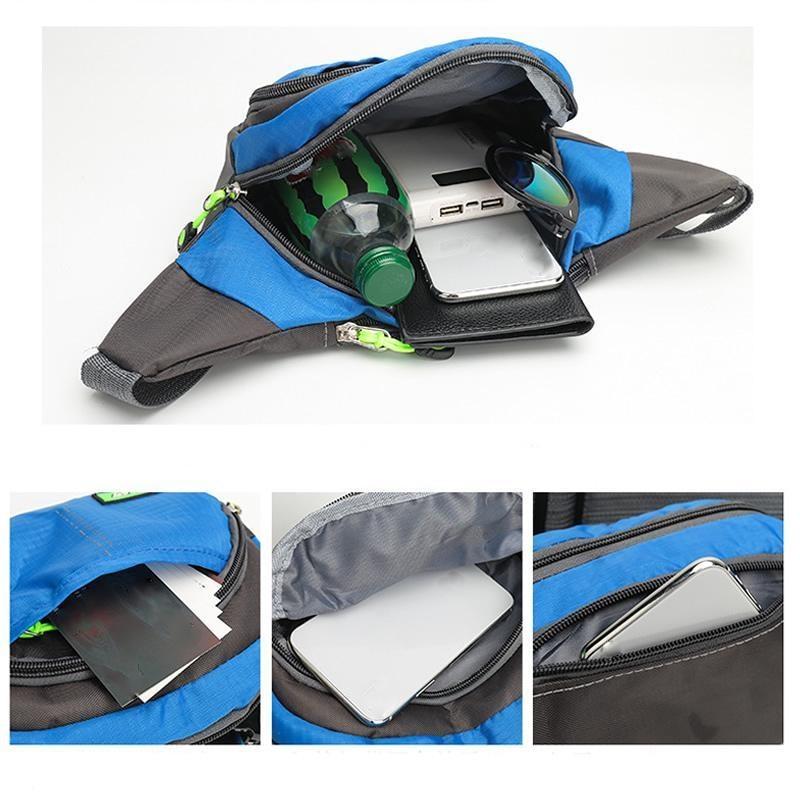 Men's Waist Bag Canvas Bag Large Capacity Water Ripple Chest Bag Sports Phone Bags Fashion Multi-functional Outdoor Waterproof Bum Bag