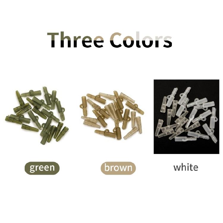 50 Set Fishing Sleeve Clip Tail Rubber Tube Clips Fixing Line Connector Sleeve Fishing Terminals Tackle Leads Clips