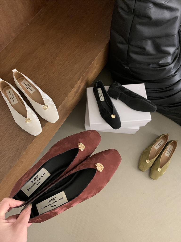 fashion Women Loafers Fashion Autumn Spring Dress Shoes Low Flat Heeled Black White Red Green Elegant Dance Mary Janes Slip On Work Shoe