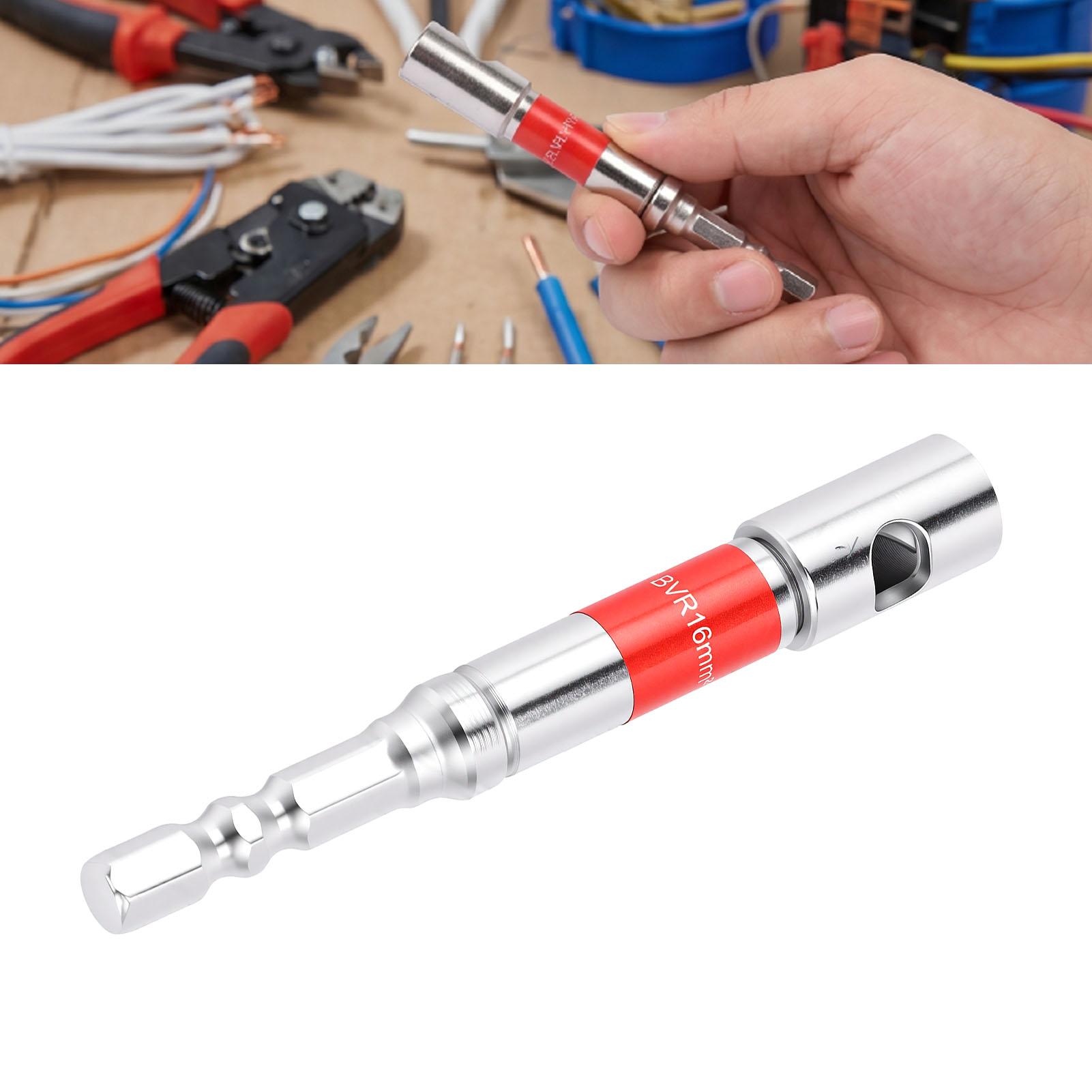 Elektricien Draadstripper, 40Cr Kabelstripgereedschap, 16mm² Zeskant Schacht, voor Flexibele en Harde Draden, Eén Hand   voor Thuisbedrading Reparatie en