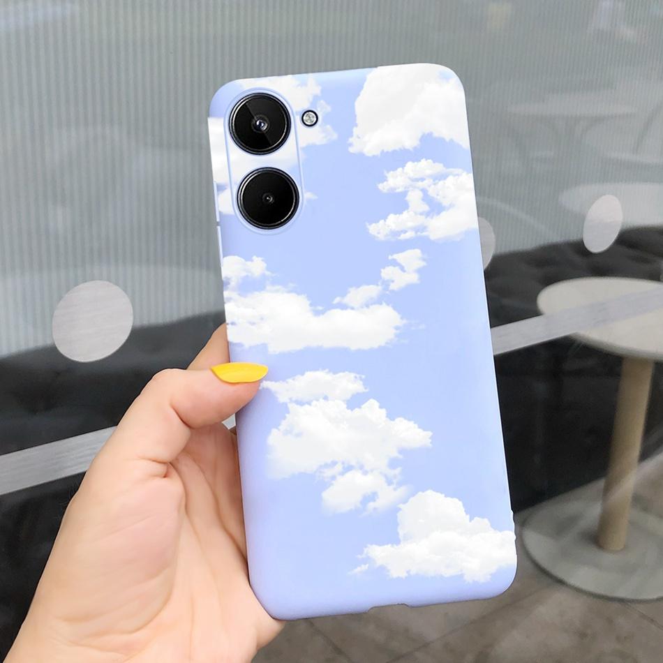 For Realme 10 2022 Fashion Girl Sunflower Yellow Phone Case For Realme10 RMX3630 4G Candy Color Soft Silicone TPU Cases