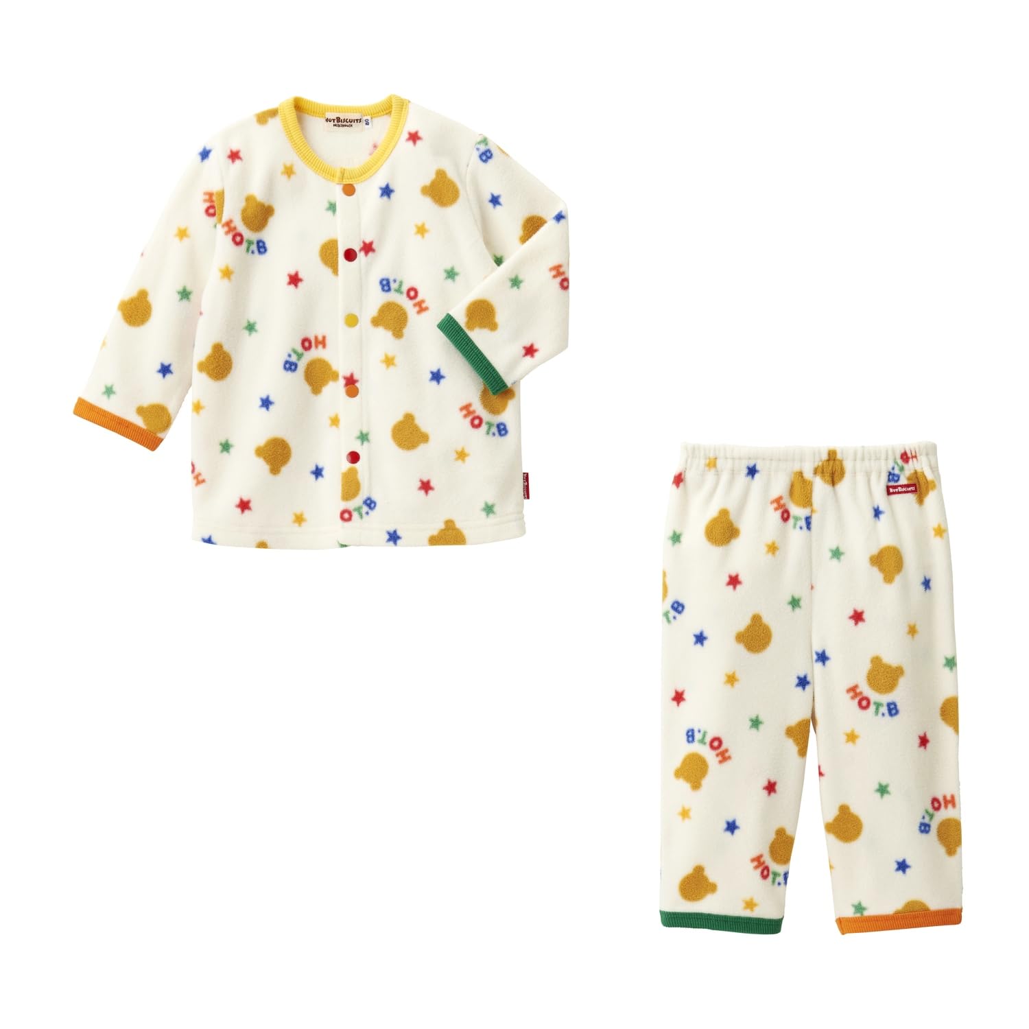 

MIKIHOUSE HOT BISCUITS Long Sleeve Loungewear for Boys and Size Girls, Ivory, 80cm, 73-7303-490 слоновая кость