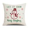 Cartoon Printed Linen Pillow Cover Home Christmas Series Sofa Cushion Cover Cushion Cover