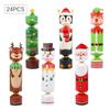 24PCS Cute Cartoon Christmas Cracker Nutcracker Xmas Decoration Christmas Candy Box Party Supplies Soldier Gift Packaging Boxes