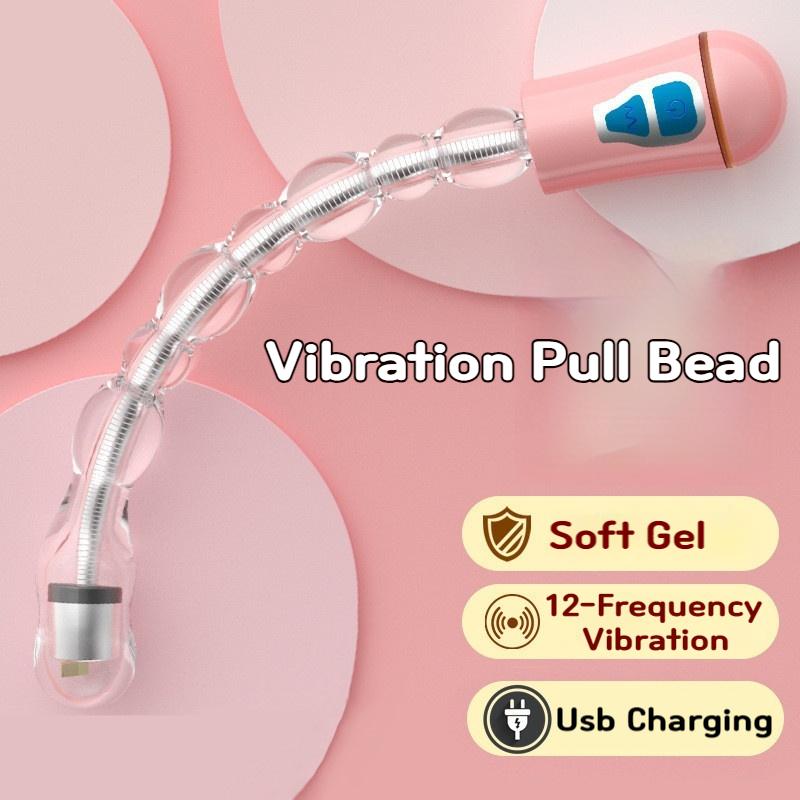 Vibrating Anal Plug Woman Sex Toys 12 Speed Bendable Anal Beads Clitoral Stimulation Butt Plug Anal Toy For Adults Masturbator