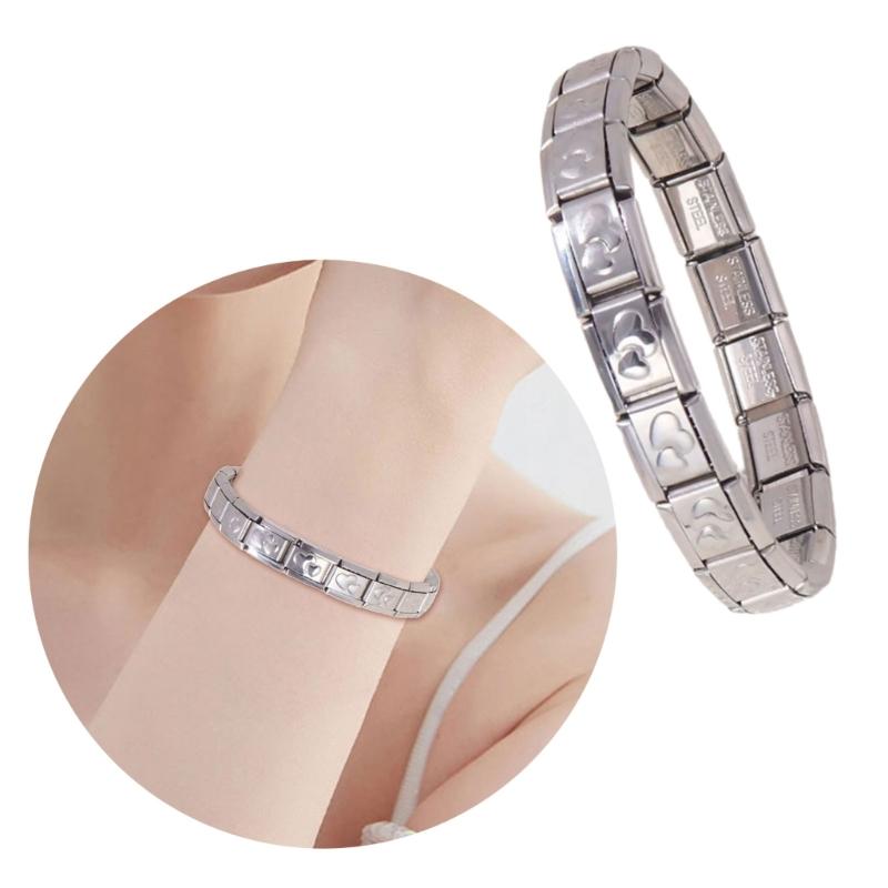 Versatile Italian Charm Pendant Sturdy Stainless Steel Link Craft Supplies Portable for Unique Bracelet Creation