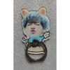 Kim Tae Hyung Min Yoon Gi Cartoon Phone Holder With Acrylic Back Panel And Metal Ring