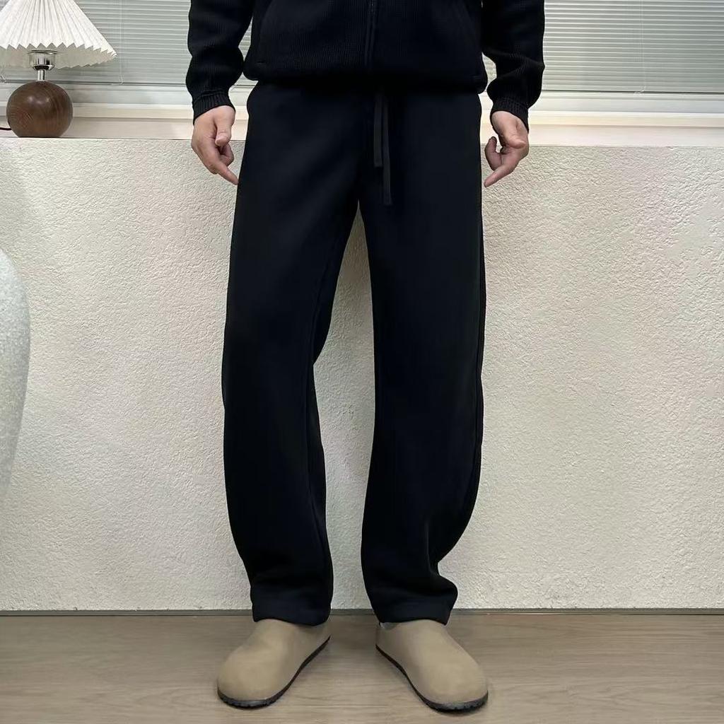 Spring and Autumn New Trend Men's Solid Color Tube Pants Casual Pants Autumn and Winter Straight Loose Sweatpants Sweatpants Long Pants