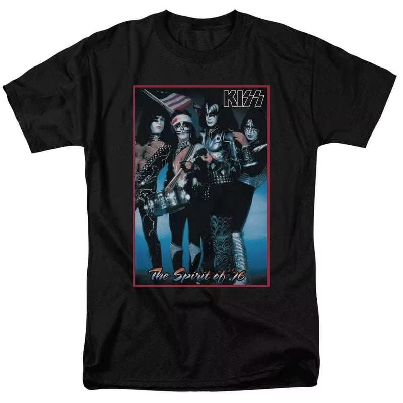 2026 KISS Rock Punk American Street Style Oversized Vintage Heavyweight Cotton Ins Y2K Women And Men T-Shirt