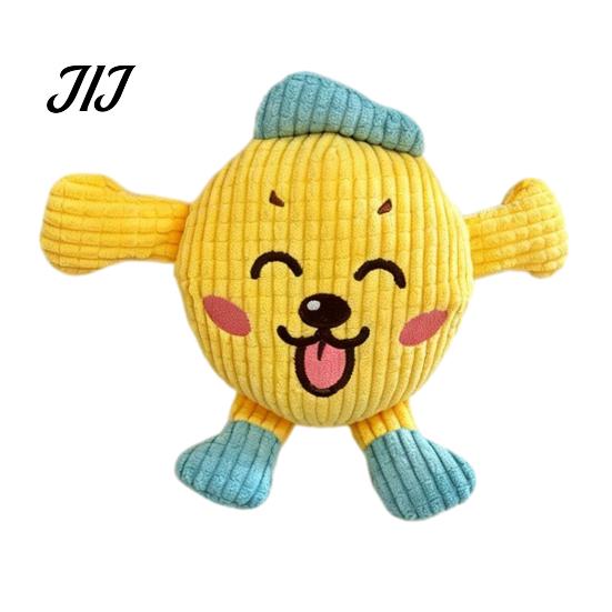Durable Plush Toys for Dogs Squeaky Dog Chew Toy, Cartoon Cat/Dog Shape, Interactive Teeth Grinding Puppies And Boredom Relief Toy Indoor Cats