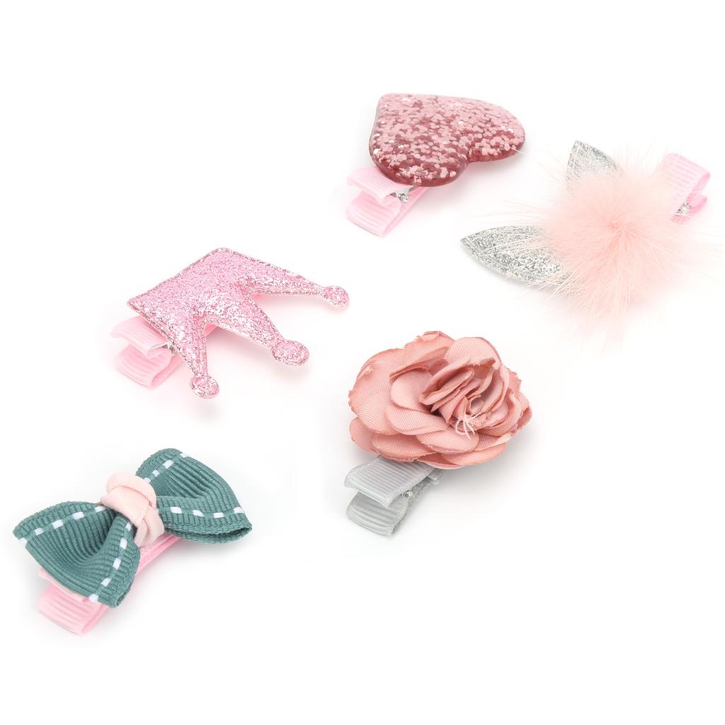 Pet Hair Clips Rose Crown Bows Head Flower Hair Pins Set Pet Grooming Accessories Supplies