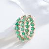 Heart Shape Green Snowflake Zircon Large Hoop Earrings Ethnic Style Women Personality Jewelry