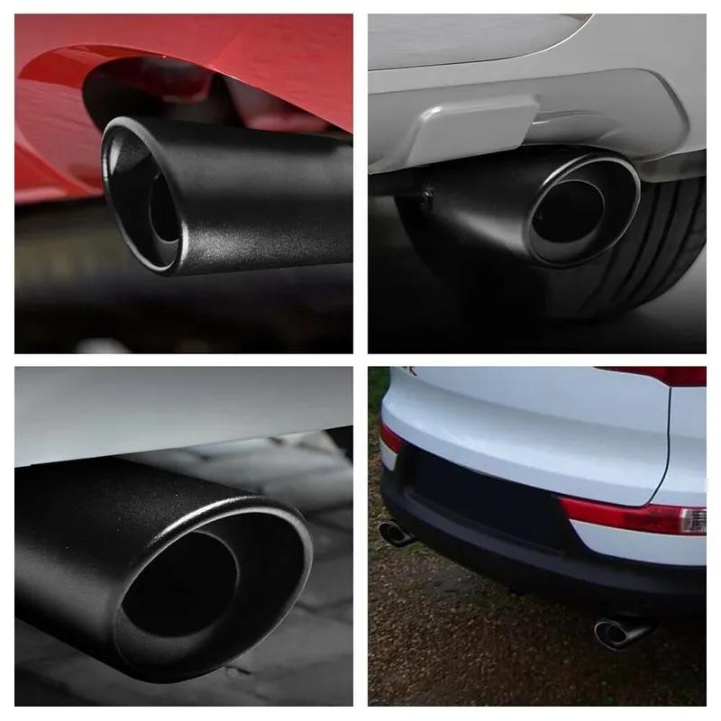 Embout de silencieux d'échappement de voiture Alliage d'aluminium Gorge de sortie d'échappement Embout d'échappement Noir Embout de silencieux d'échappement Accessoires ronds pour voiture