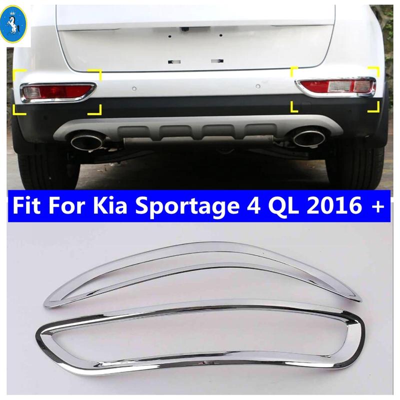 Rear Fog Lamp Light Frame Cover Trim For Kia Sportage 4 QL 2016 2017 2018 ABS Chrome Accessories Decoration