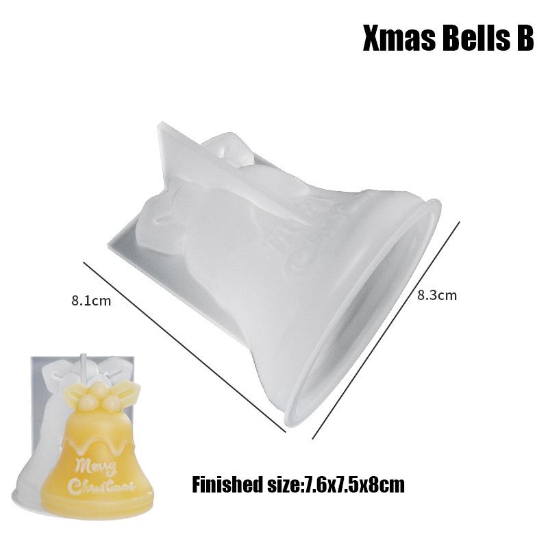 DIY Weihnachten Glocke Hirsch Strumpf Silikon Form Harz Casting Decor Anhänger Form