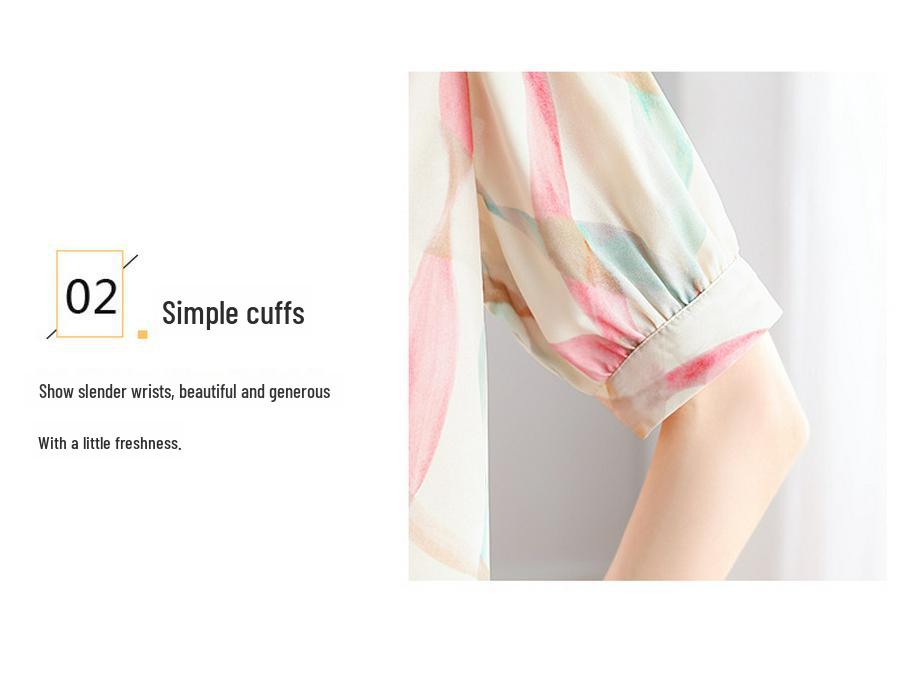Women's 2025 New Style Contrast Color Chiffon Short-Sleeved Pullover Top