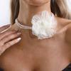 N11118 Fashion Holiday Style Jewelry Exaggerated Design Sense Handmade Beaded Flower Necklace, Holiday Accessories Neck Chain