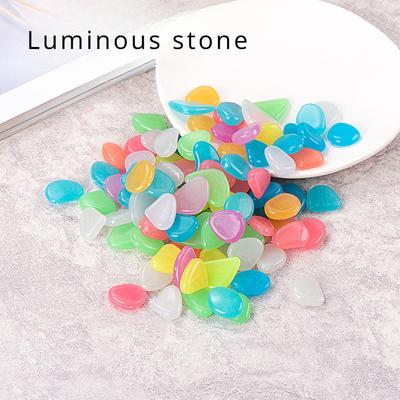 50 peças de pedra luminosa jardim aquário aquário paisagismo fluorita artificial fluorescente seixos luminosos pedras coloridas