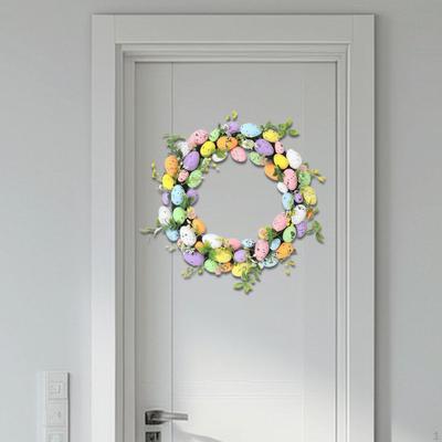 Easter Eggs Wreath Decoration for Doors Farmhouse Living Room