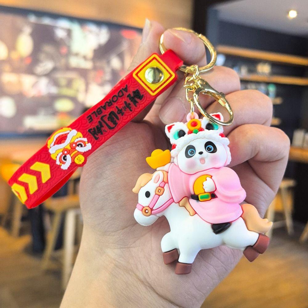 Chinese Style Panda Keychain Pendant Traditional Cartoon Horse Bag Pendant Pony Pendant Gift
