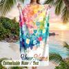 Rainbow Dreams 3 Theme Quick Dry Beach Towel Custom Name Text Print Large Sand Resistant Towel Beach Vacation