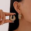 European-American Rhinestone Geometric U-Shaped Ear Cuff: Retro High-End Fashion Earrings for Women