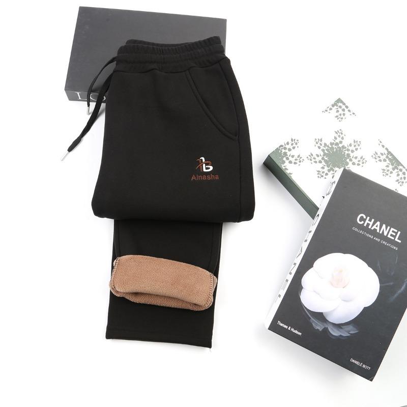 Spring and Autumn Casual Sweatpants Straight Windproof Pants Warm Long Johns Mom Pants Autumn Women's Pants Loose High Waist Long Pants Women's