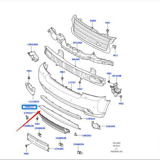 Front Bumper Trim for 2010-2012 Range Rover (LR018350)
