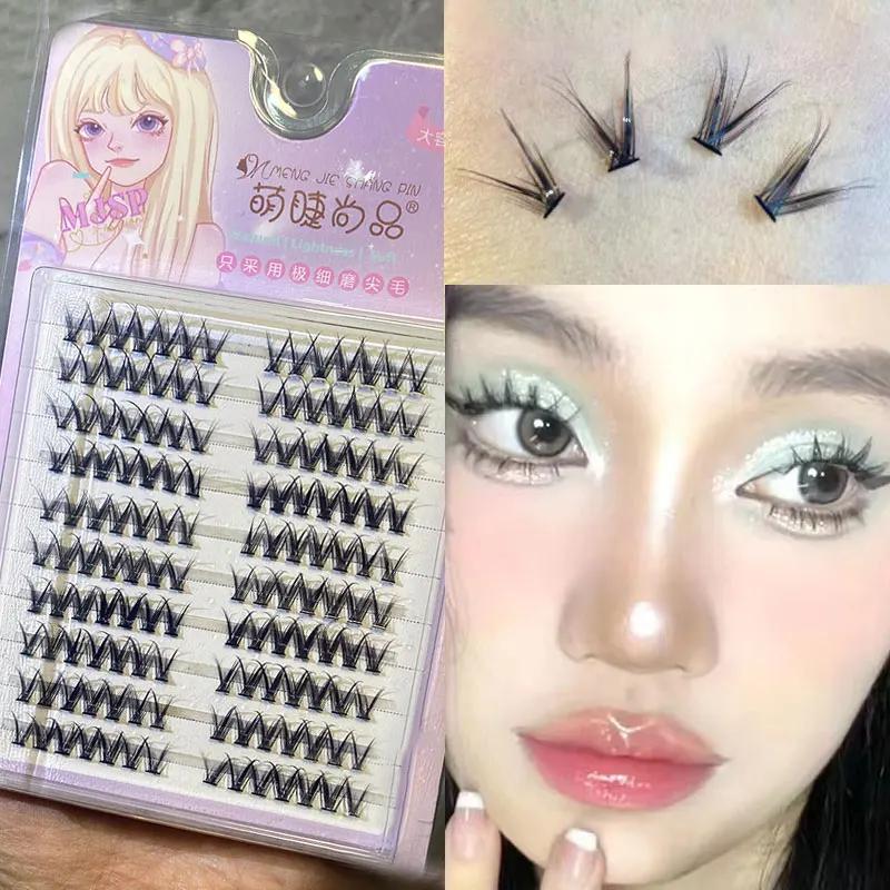 Natürliche Wimpernbüschel DIY Manga Wimpern Transparent Terrier Stränge Wimpern Weiche Falsche Wimpern Wimpern Tägliches Make-Up