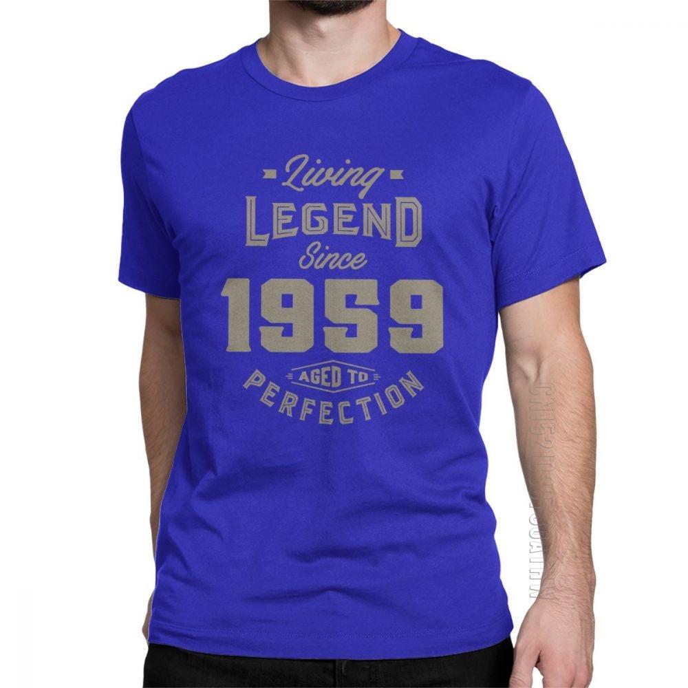 Living Legend Since 1959 Birthday TShirt Anniversary Birth Present T Shirt Vintage Men Gray Clothing Vintage Pure Cotton Tees