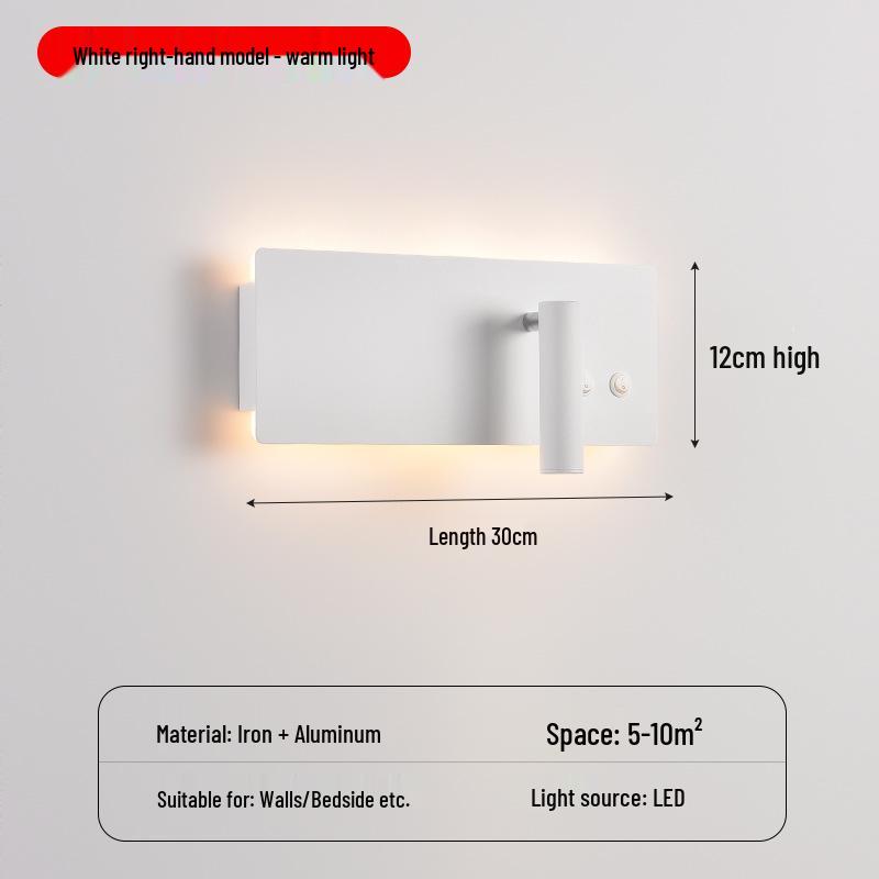 

USB Wall Lamp: Modern LED Bedside Reading Light for Living Room, Guest Room, or Hotel Built-in LED