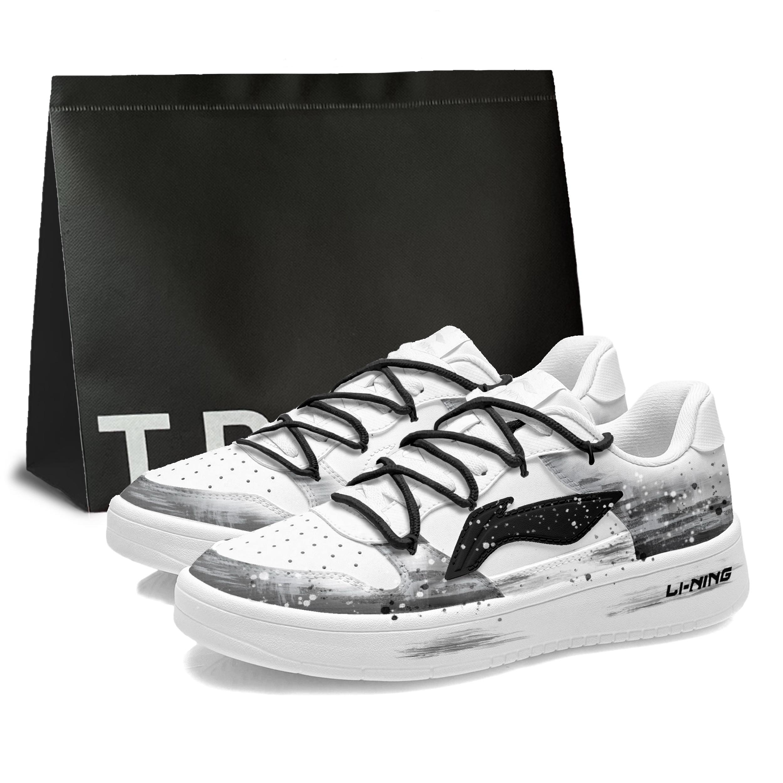 

Li Ning Плавающая Лодка Черные Чернила Смешанная Синтетическая Кожа Износостойкие Нескользящие Низкие Скейтборд Обувь AGCS419-1(Team1953-SBOX) 39