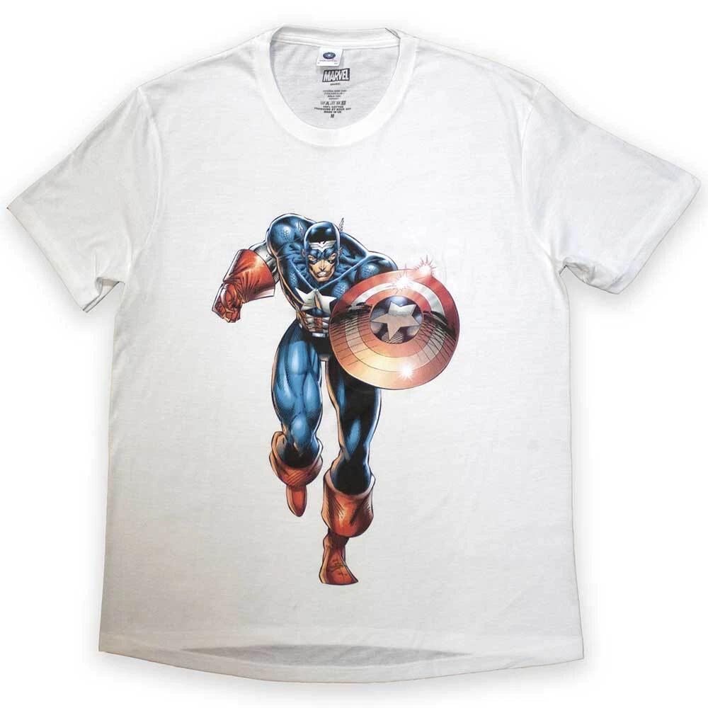Comics Unisex TShirt Captain America Running S