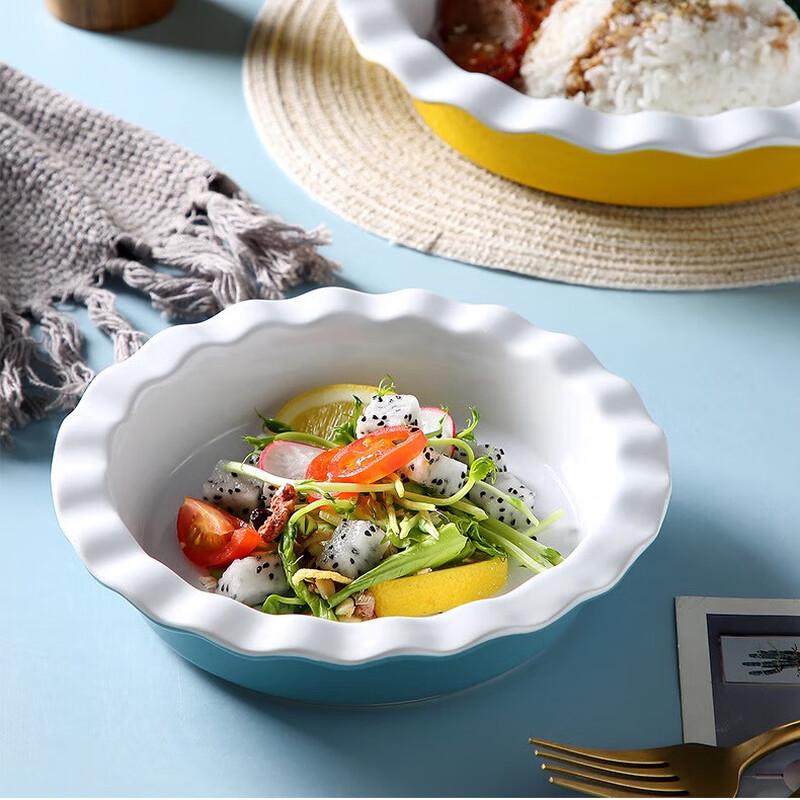 LISM Assiette Creuse Moderne en Céramique à Bord Fleuri