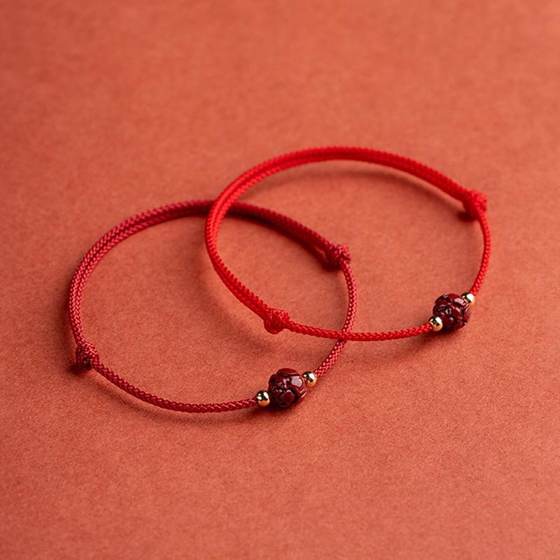 Tibetan Buddhist Lotus Beaded Bracelet Handmade Braided Adjustable Lucky Red Thread Charm Bracelets For Women Men Couple Jewelry