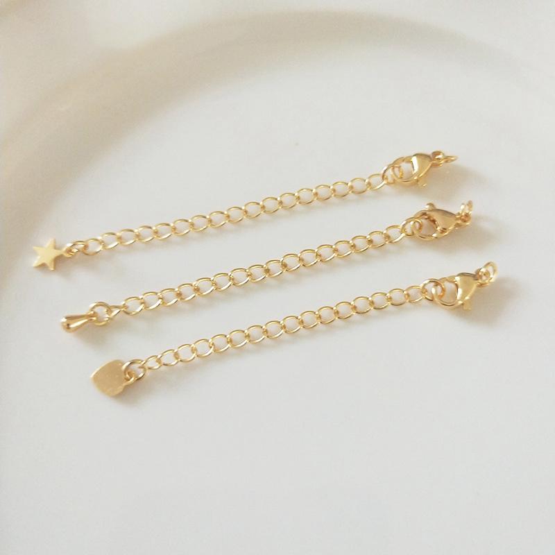 Gold Plated Star Heart Brass Lobster Clasps 75Mm Tail Extender Connector Chains Diy Jewelry Making Accessories