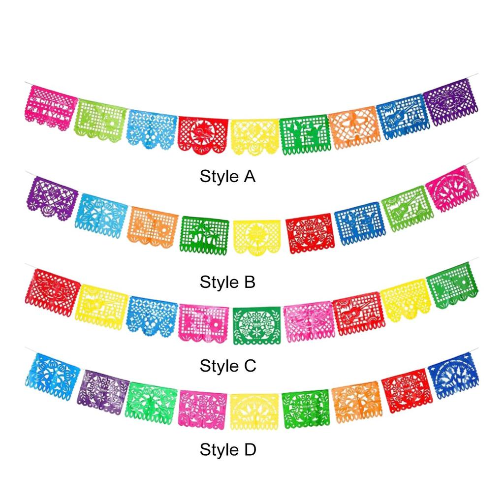 Mexican Party Banner Large Papel Picado Banner Fiesta Hanging Banner Flags Cino de Mayo Fiesta Party Decorations 15 Feet Long