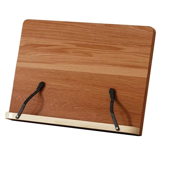 Wooden Book Stand 8 Levels Adjustable Reading Holder with Page Clip Multi-functional Music Score Cookbook Recipe Laptop Tablet Holder