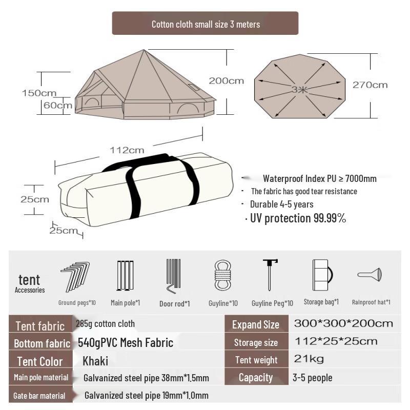 Outdoor Indian Teepee Tent with Chimney Port