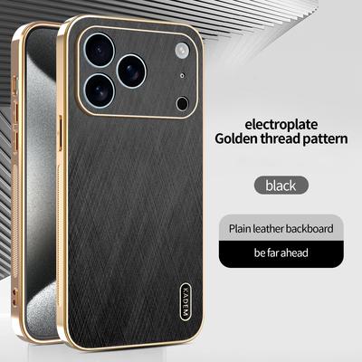 Husă Subțire Ușoară Electroplată cu Model Auriu Fir pentru IPhone 17 Air 16 Pro 15 14 13 12 11 ProMax Plus Husă Rezistentă la Șocuri