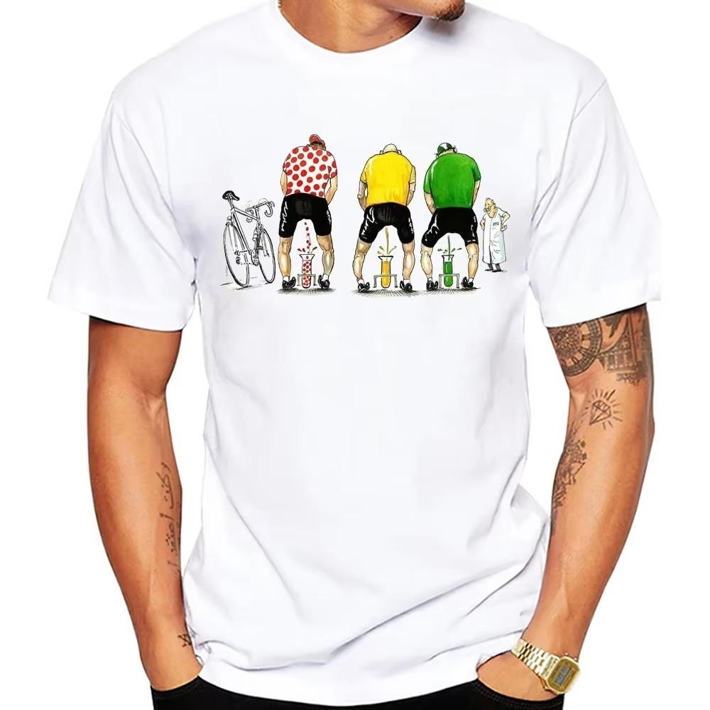 FUnny Anime Three Dad Fixed Gear Bicycle Cycling Fashion Vintage Classic T-Shirt Summer Men Short Sleeve Hip Hop Casual Tees