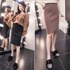 Large Size High Waist Hip Hugging Knitted Half Skirt Yarn Versatile Skirt