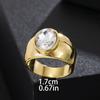1Pc Fashion Ring, Retro, Exaggerated and Simple Design, Inlaid with Synthetic Zircon, Daily Use