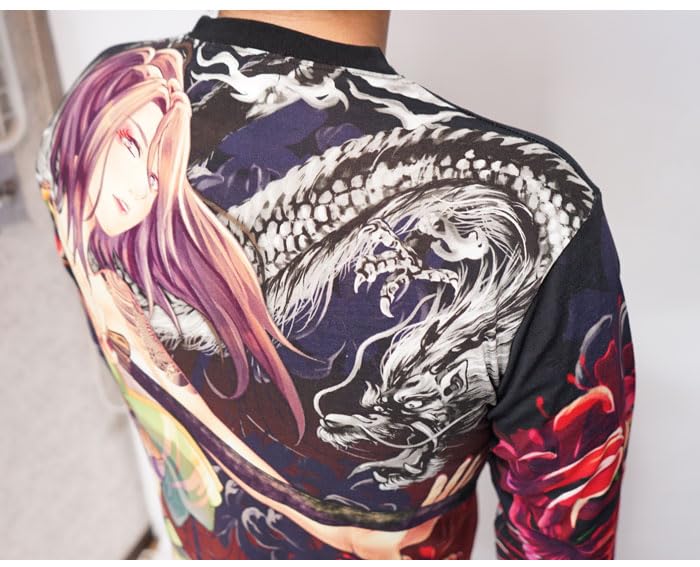 [Battou Musume] Bat Umusume Karakuri Tamashii Japanisches Muster Langarm-T-Shirt, Schöne Yua, Aoi und Hina, 234864-20 Yua & Aoi - L