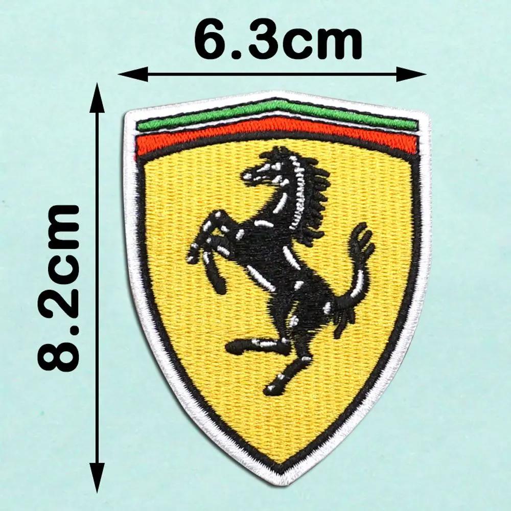 For Ferrari Horse SJ F1 Team Patches Embroidered Appliques DIY Apparel Accessories Decoration Patch For Clothing Fabric Badges HS9