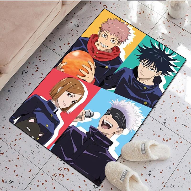 Jujutsu Kaisen Characters Home Carpet Office Decorative Carpet For Living Room Bedroom Door Mat Floor Rug Computer Chair Area Rug